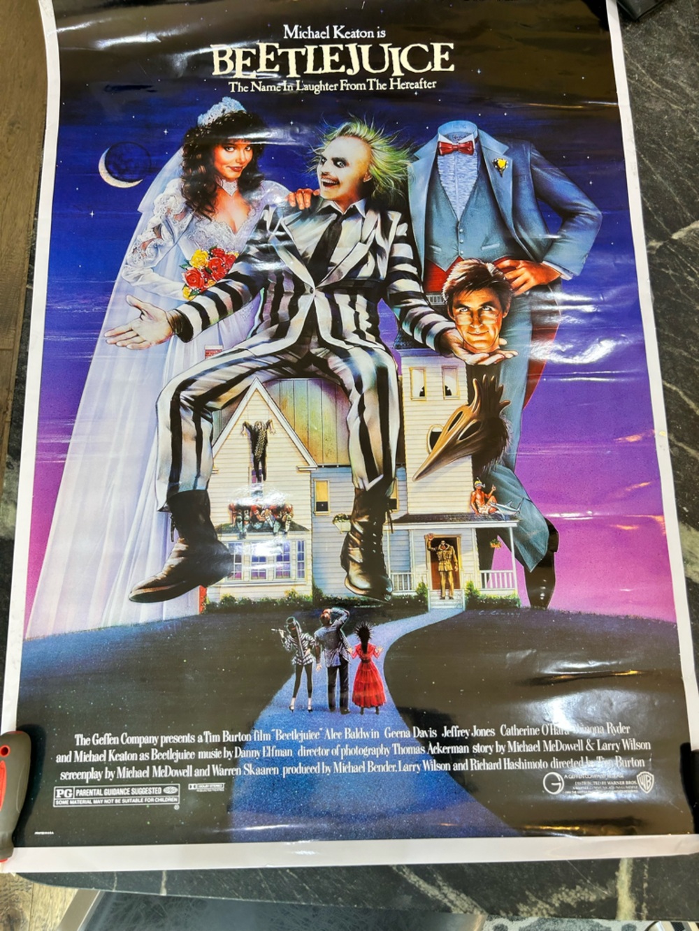 Beetlejuice Movie Poster Print - Black & White Striped Suit